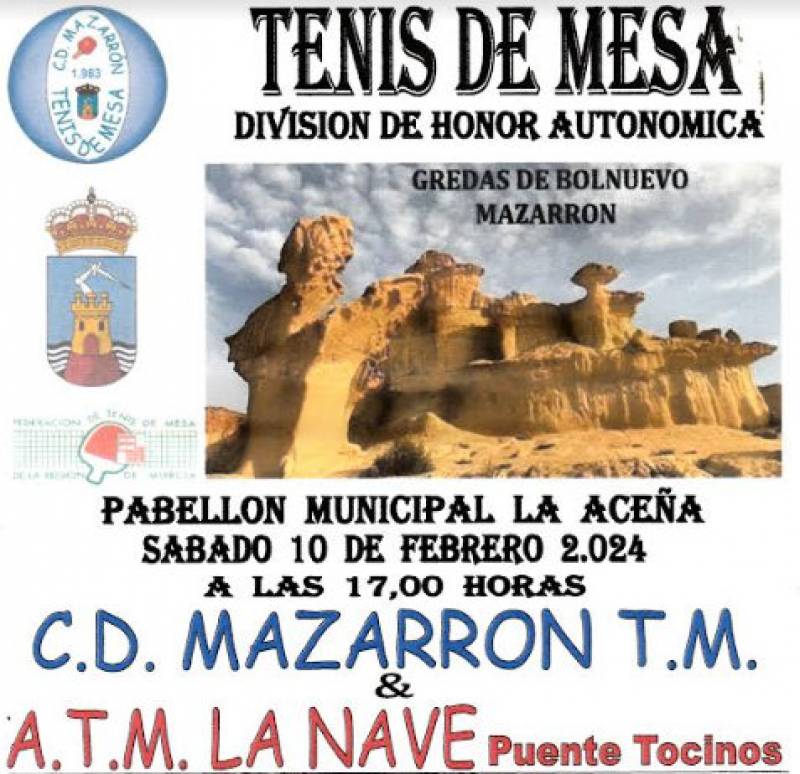 February 10 Support Mazarron table tennis club in the Region of Murcia league!