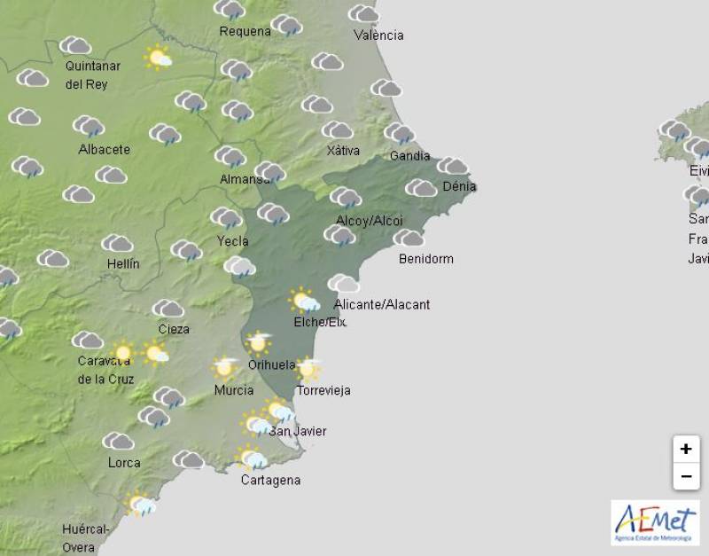 Alicante weather forecast Feb 8-11: Mild but damp this weekend