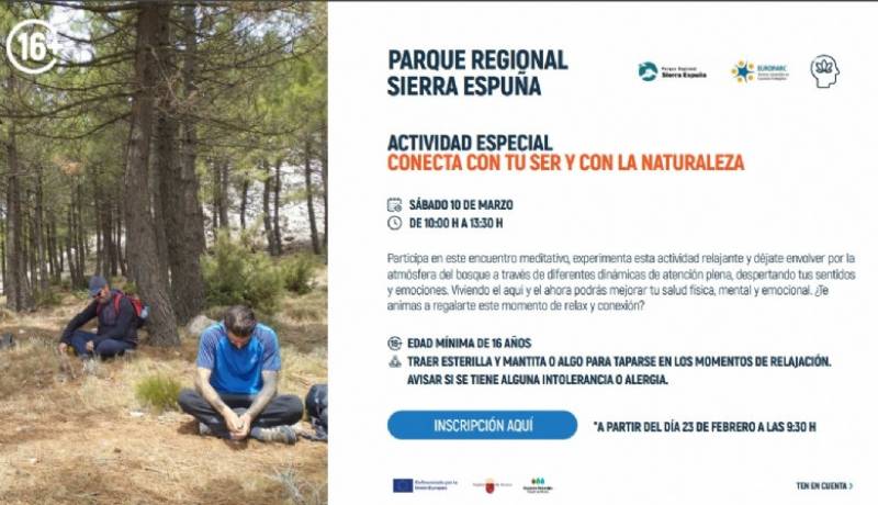 March 10 Free yoga and meditation awareness activity in the mountains of Sierra Espuña