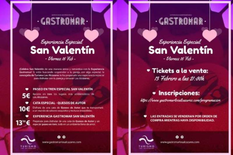 Feb 16 Fall in love in Los Alcazares with a romantic train ride and couples tasting menu