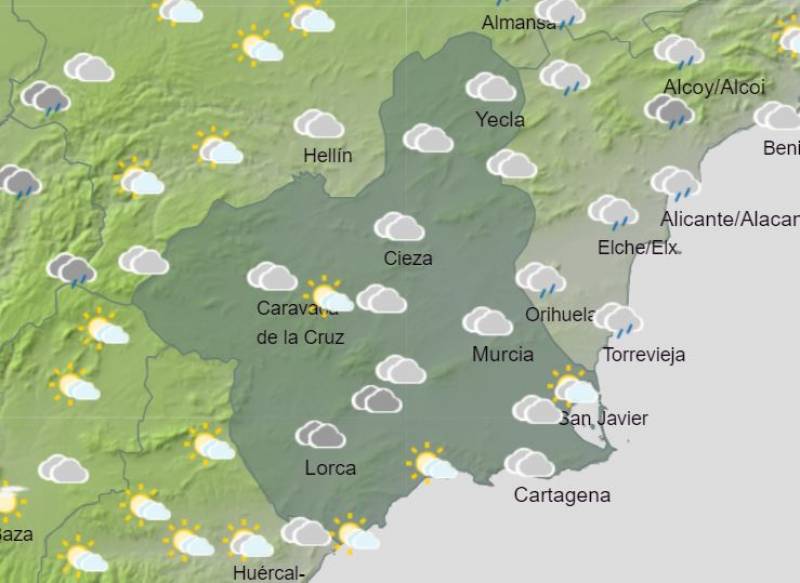 Chance of red muddy rain in Murcia: Weather forecast February 15-18