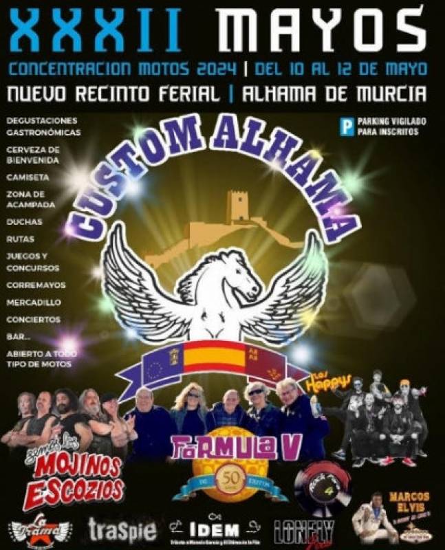 May 10 to 12 Annual Custom Alhama bikers and music festival in Alhama de Murcia