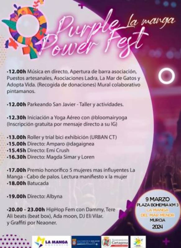 March 9 Purple Power Fest for women in La Manga