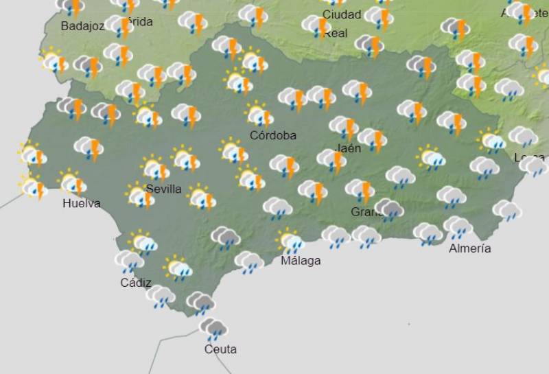 Storms and showers: Andalusia weekend weather forecast March 7-10