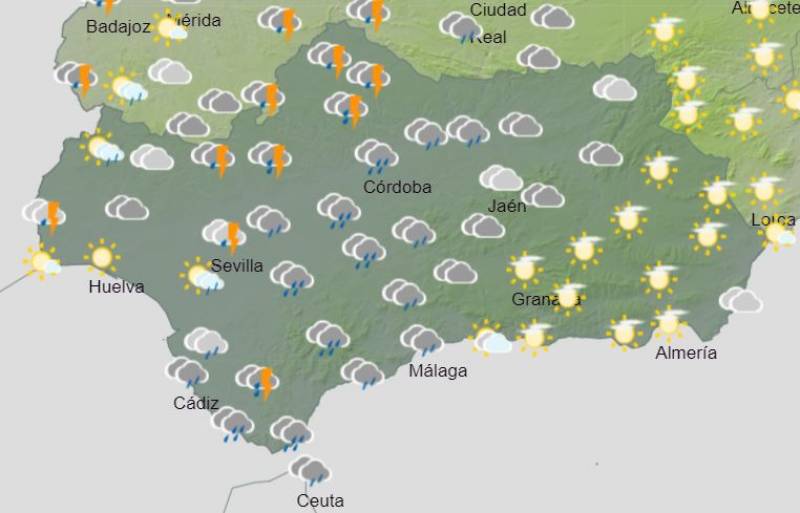 Storms and showers: Andalusia weekend weather forecast March 7-10