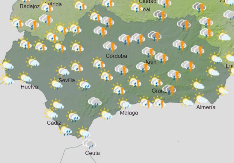 Storms and showers: Andalusia weekend weather forecast March 7-10