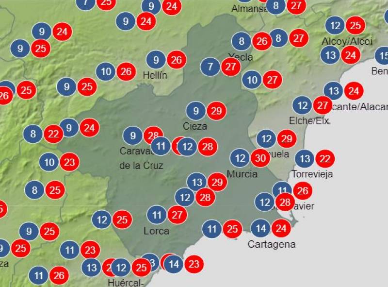 Murcia weekly weather forecast March 11-17: An unexpected change in temperature