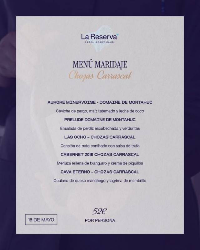 May 16 Wine pairing menu at La Reserva, Santa Rosalia Resort