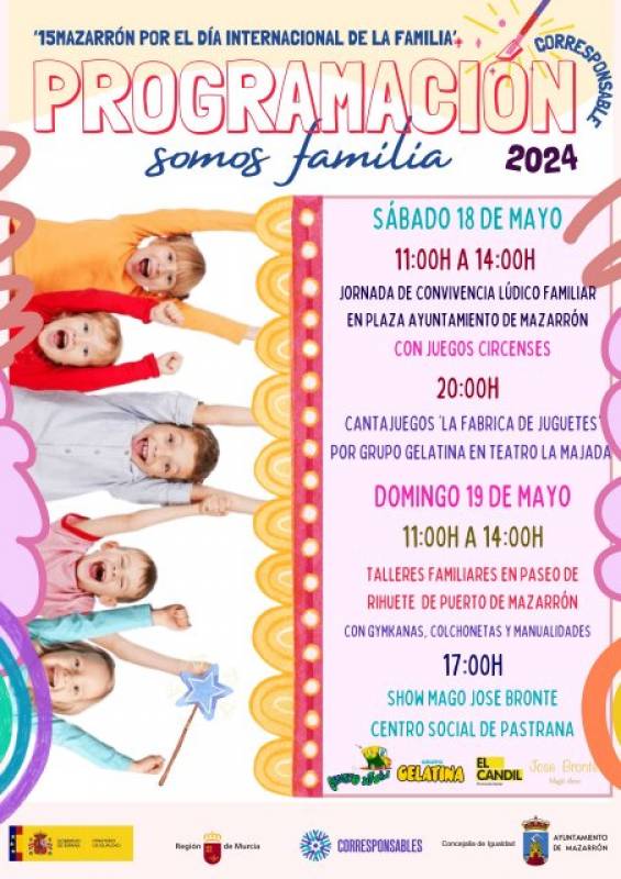 May 18 and 19 Activities scheduled to celebrate International Day of Families in Mazarron