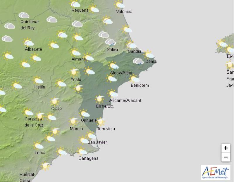 Warm with a chance of thunderstorms: Alicante weather forecast May 20-23