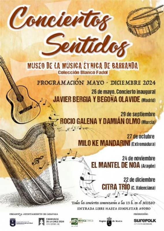 May 26 Free Concierto Sentido music concert in Caravaca