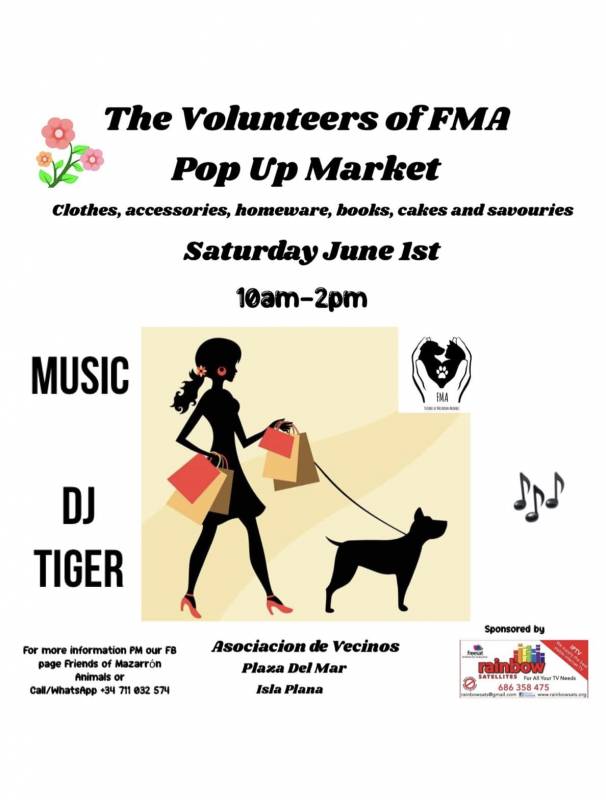 June 1 Friends of Mazarron Animals Pop up Market at Isla Plana