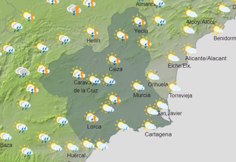 Where and when will it rain in Murcia this weekend? Weather forecast June 6-9