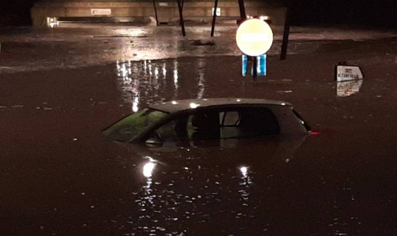 Heavy rainfall dumps 31 litres in one hour in Cartagena this Wednesday
