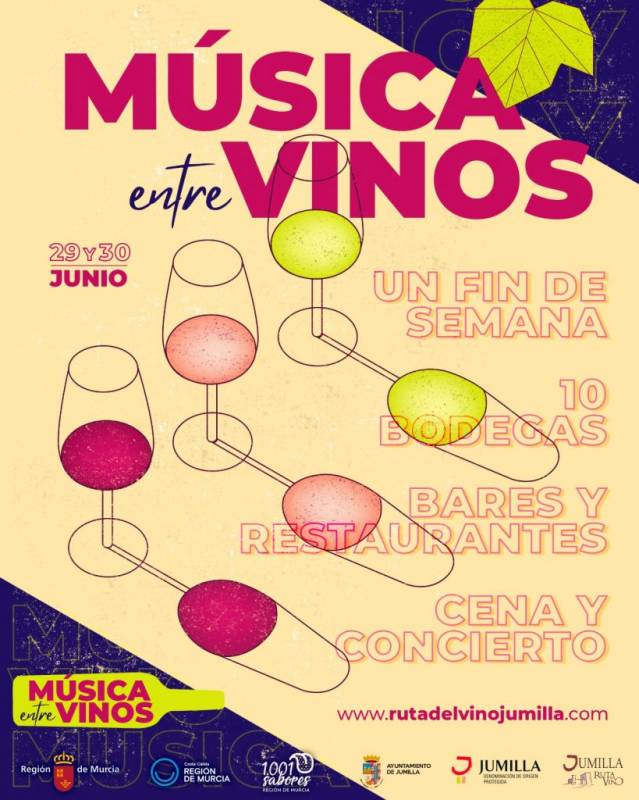 June 29 and 30 Música Entre Vinos wine, gastronomy and musical experiences in Jumilla