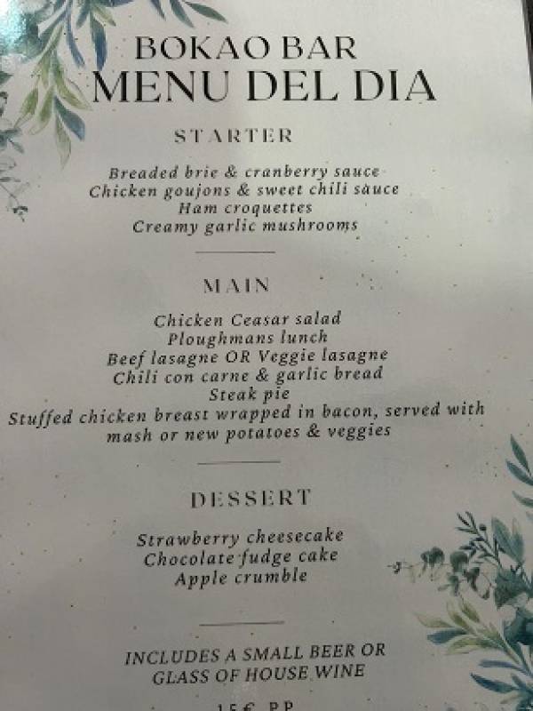 July 7 Menu del Dia starts at the Bokao Bar, Condado de Alhama Golf Resort