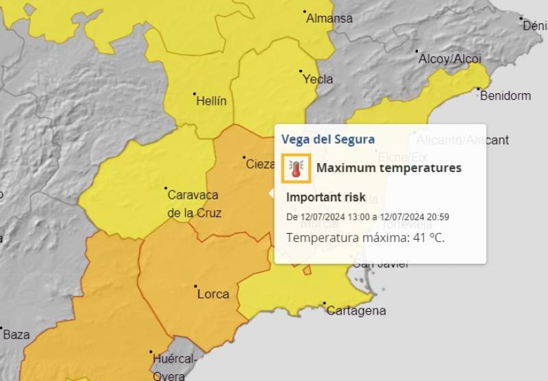 Cooling down for the weekend: Murcia weather forecast July 11-14