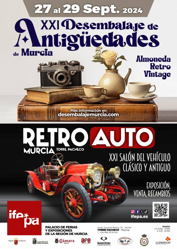 SEPTEMBER 27 TO 29 ANTIQUES AND CLASSIC MOTOR VEHICLES FAIR AT THE IFEPA IN TORRE PACHECO