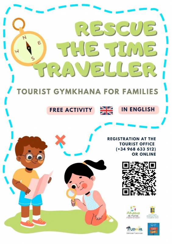 July 31 Rescue the Time Traveller of Alhama de Murcia IN ENGLISH, a free interactive gymkhana activity