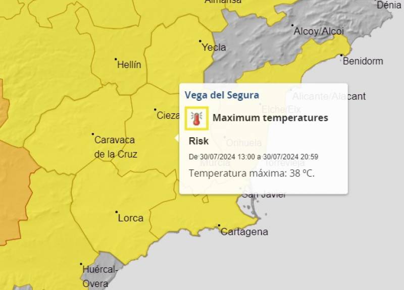 45-degree temperatures on the way: Murcia weekly weather forecast July 29-August 4