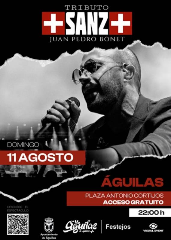 August 11 Free Alejandro Sanz tribute concert in Aguilas