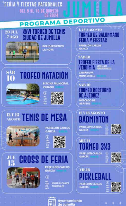 July 29 to August 16 Sports activities during the fiestas in Jumilla