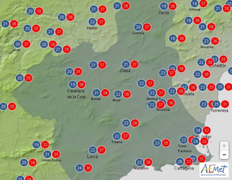 Heat alerts for half the week: Murcia Weather Forecast Aug 5-8