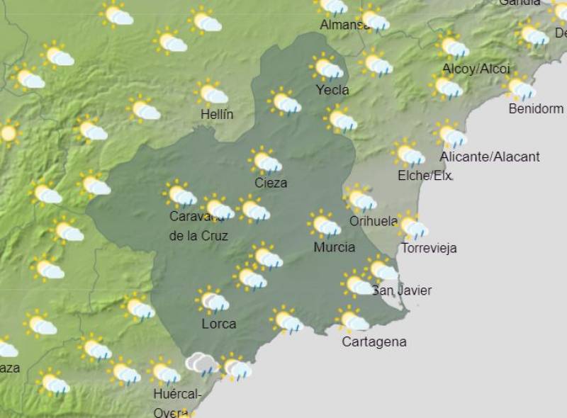 Cooler weather as rainstorms ease pressure: Murcia weekly weather forecast August 12-18