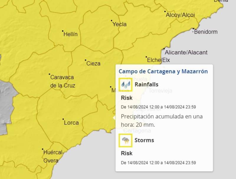 From heat alert to storm warning: Radical weather change coming in Murcia