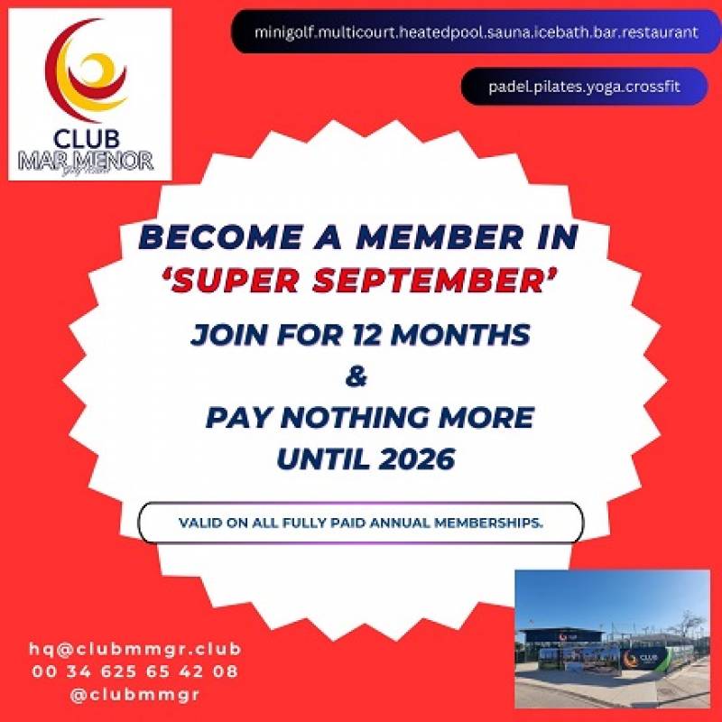 September 2024 join Club Mar Menor Golf Resort and pay nothing more until 2026!