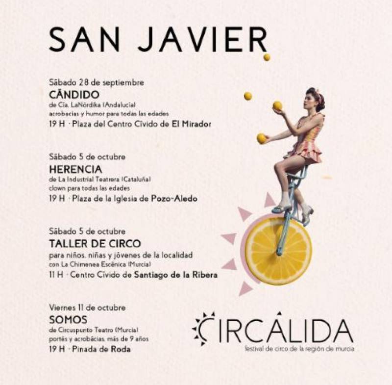 Sept 28-Oct 11 Free circus shows in San Javier