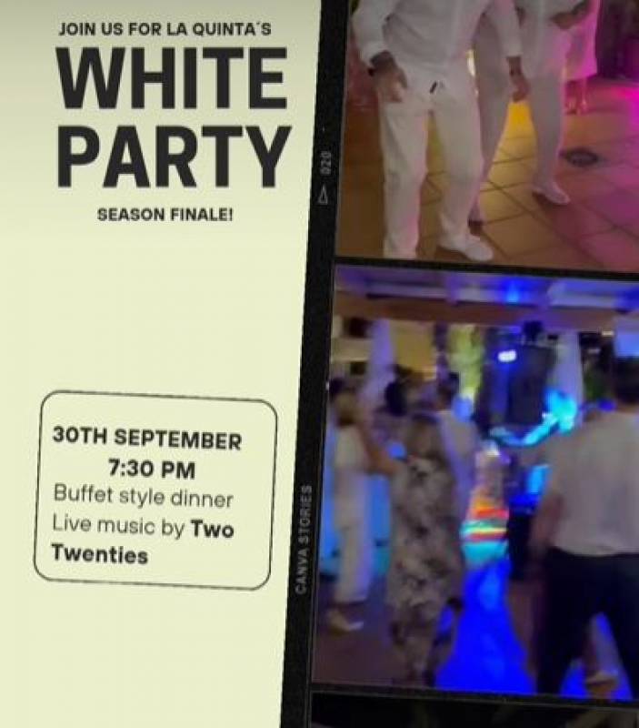 September 30 White Party Season Finale at La Quinta, La Manga Club