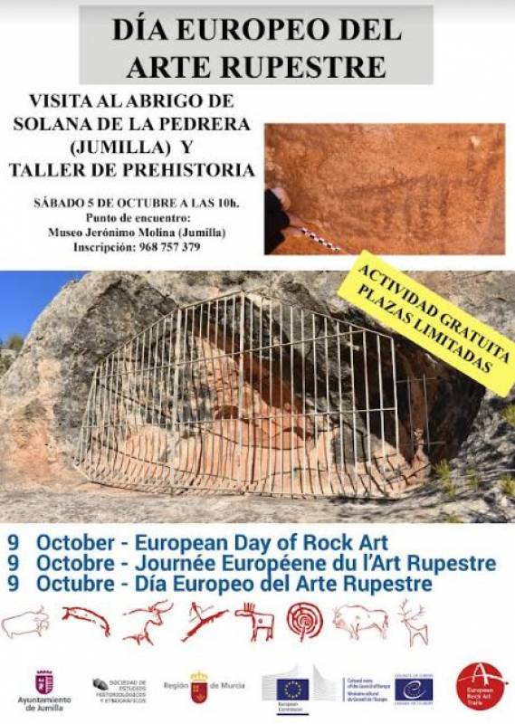 October 5 FREE guided walking tour in Spanish of prehistoric rock art in Jumilla countryside