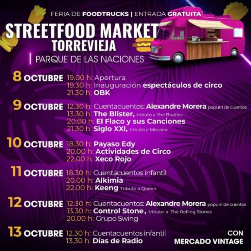 October 8-13 Torrevieja Street Food Market Festival