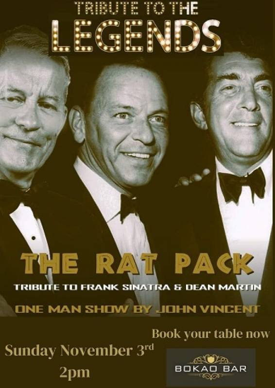 November 3 Rat Pack Show and Sunday lunch at the Bokao Bar, Condado de Alhama Golf Resort