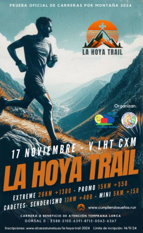 November 17 La Hoya trail extreme running races close to the city of Lorca