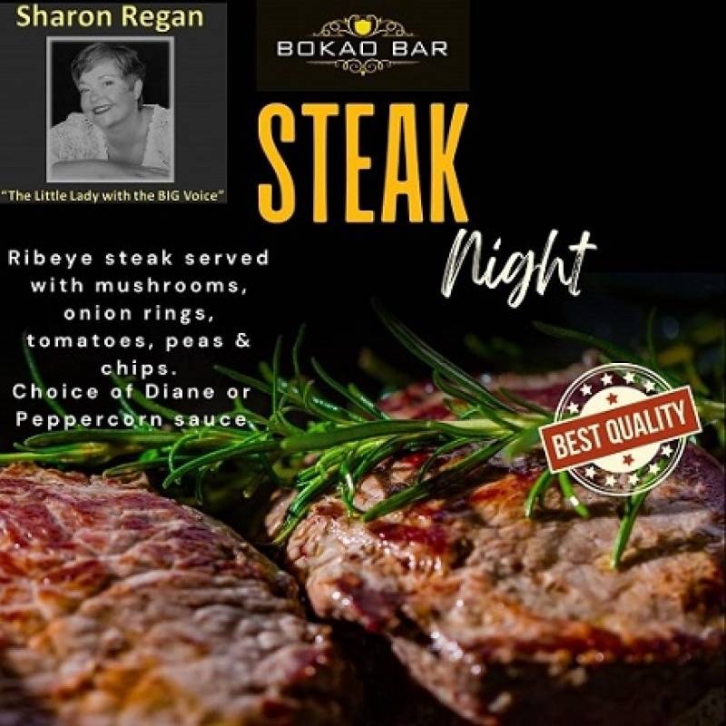 November 29 Steak Night with Sharon Regan at the Bokao Bar, Condado de Alhama Golf Resort