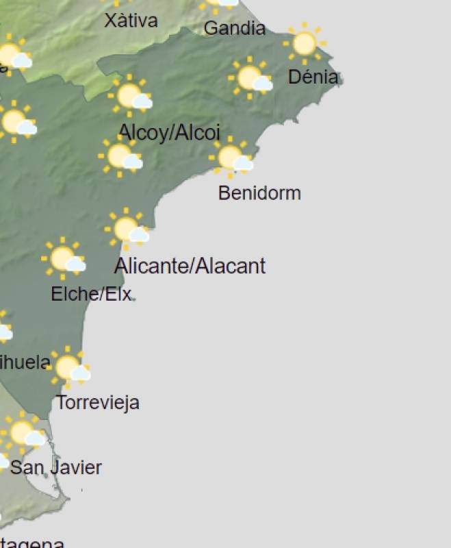 Alicante weather forecast November 28-December 1: Blue skies will dominate the weekend