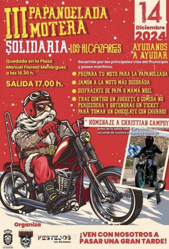 December 14 Santa Claus motorbike ride is coming to Los Alcázares