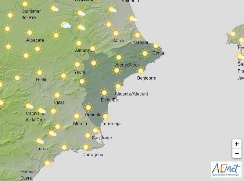 Mix of rain and mild temperatures: Alicante weather forecast Jan 6-9