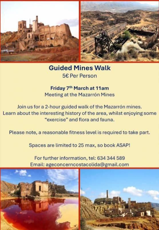 March 7 Age Concern guided walk of the mines of Mazarrón