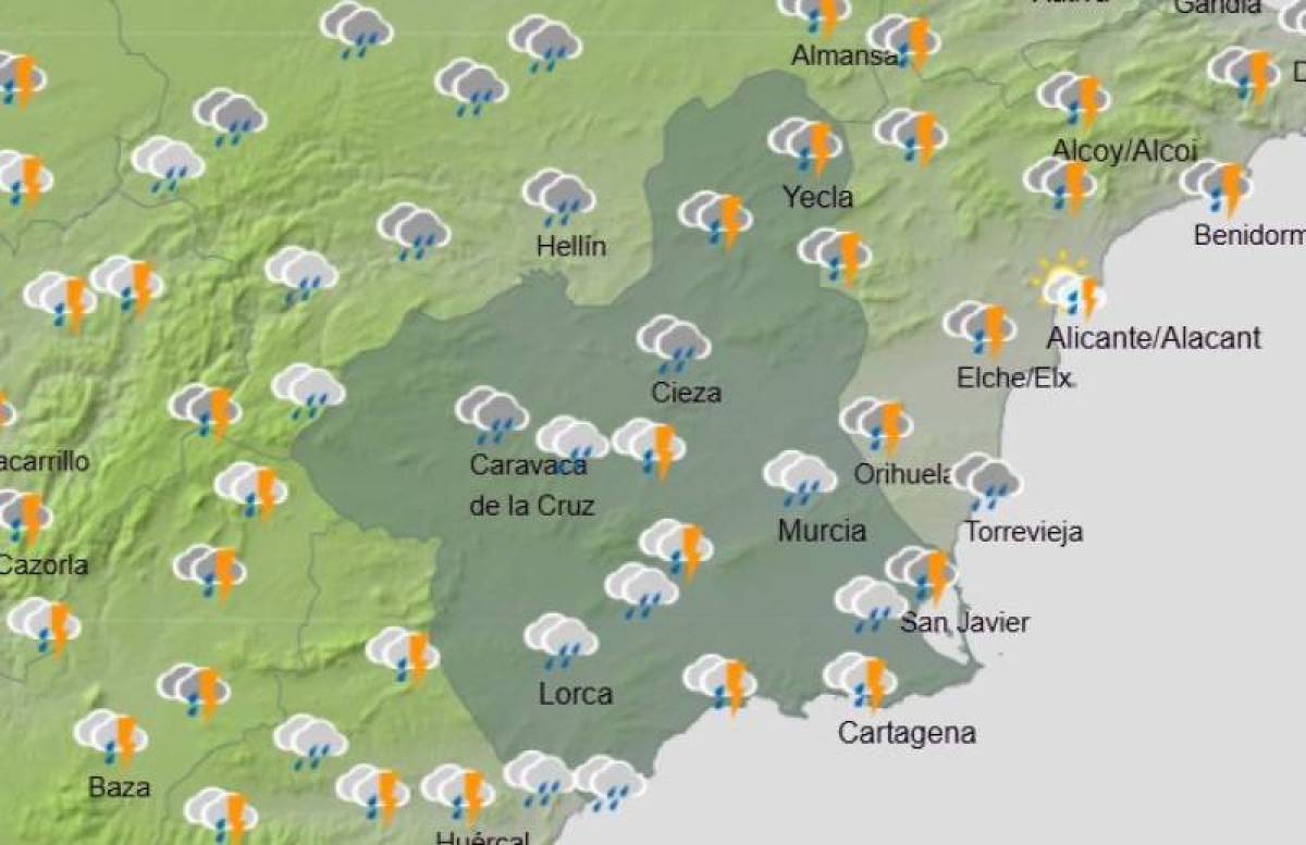 More rain forecast for the entire week: Murcia weather forecast December 15-18