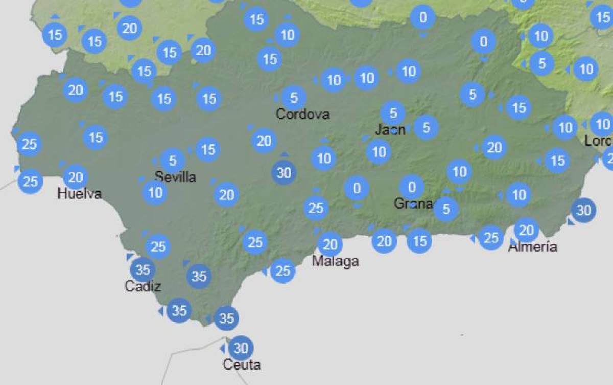 Andalucía weekly weather forecast March 16-19: Sunshine, strong easterly winds and a touch of warmth
