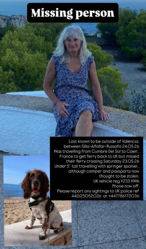 Have you seen Wendy? British woman missing near Valencia after campervan and passports stolen