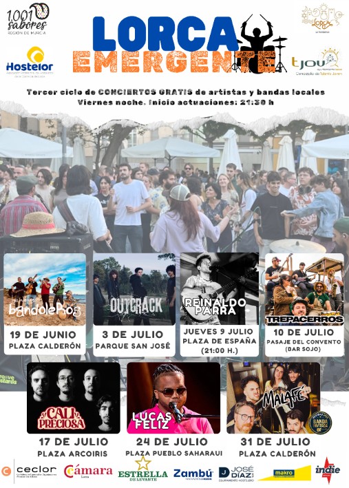 June 19 Free concert by Los Alegres Bandoleros in Lorca