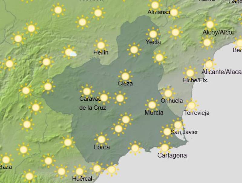 Murcia weekend weather forecast July 2-5