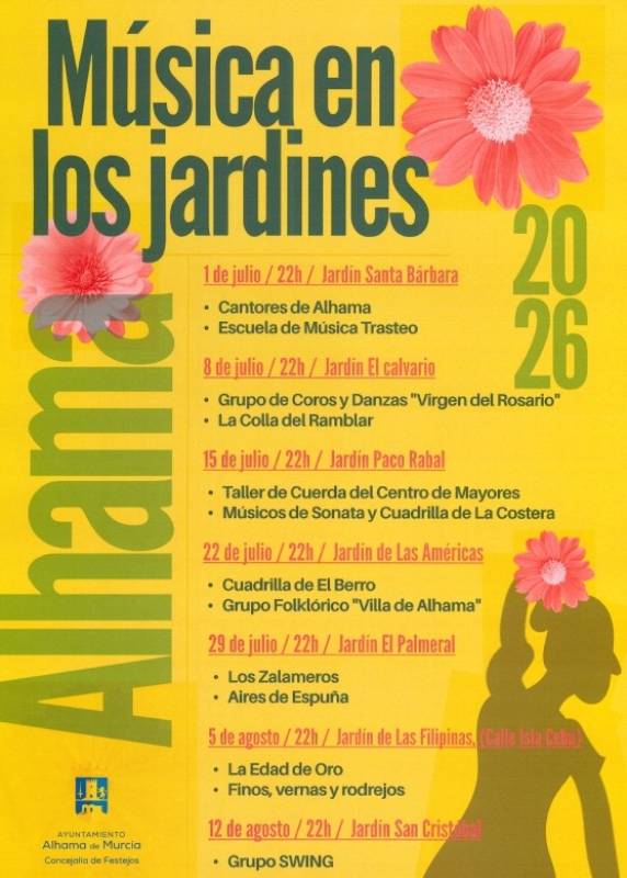 August 5 Free open-air concert in the Jardín de las Filipinas in Alhama de Murcia