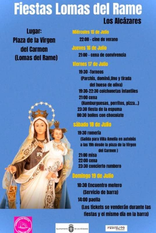 July 15 to 19 Annual fiestas in Lomas del Rame