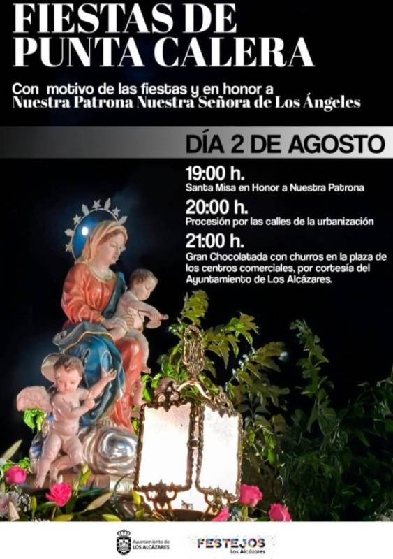 August 2 Procession and fiestas in Punta Calera district of Los Alcázares