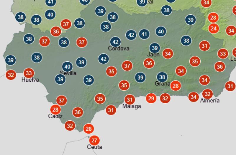 Andalucía weekend weather forecast August 13-16: Storms continue in the mountains as heat slowly eases